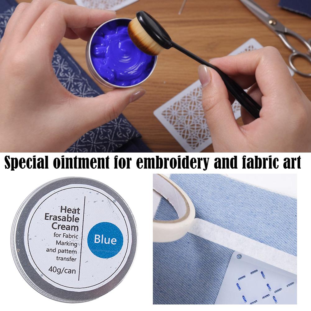 Embroidery Cream - 熱消去可能な布地マーキングクリーム刺繍パターン転写ペーストアイロンオフ針仕事縫製ツールキット