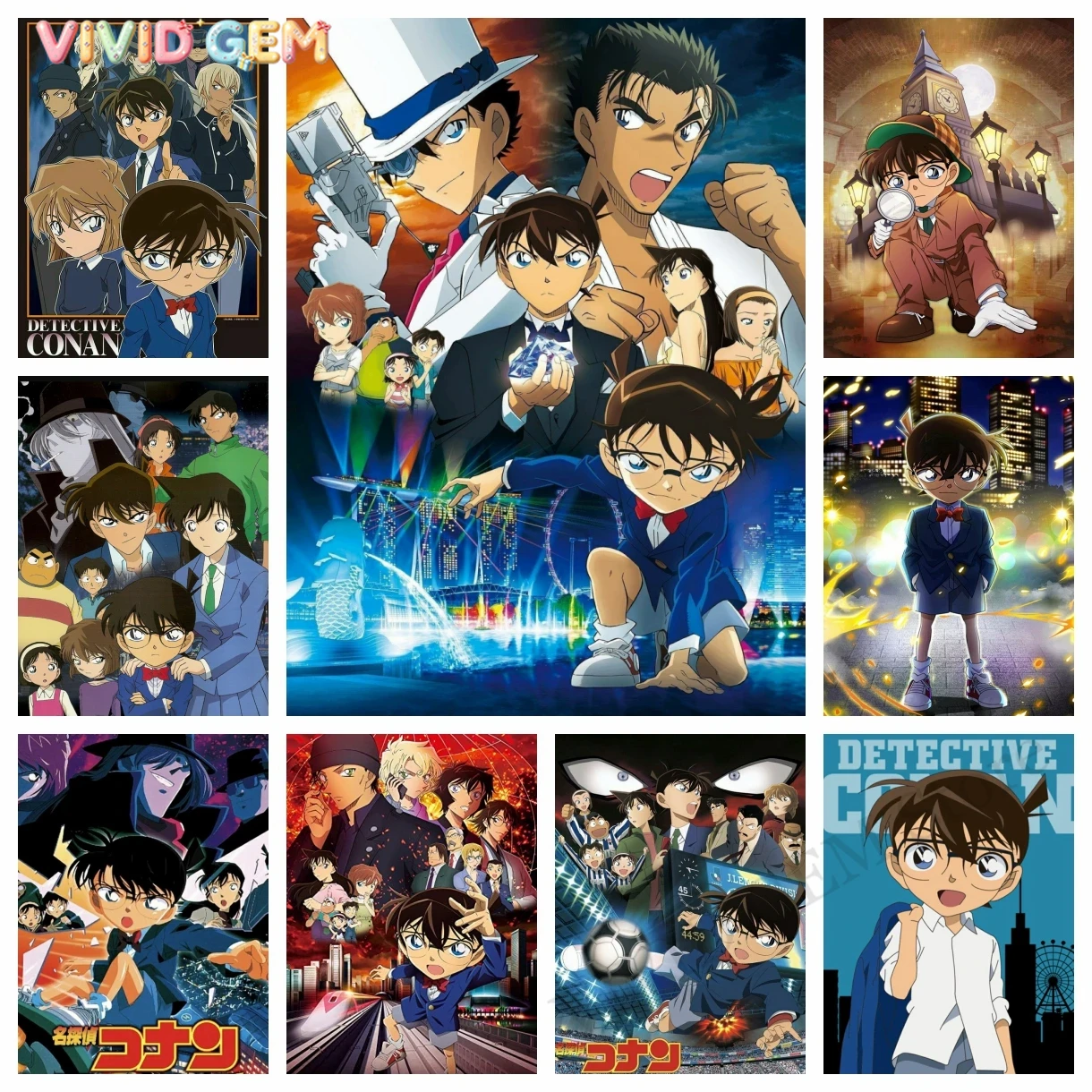 Embroidery Stitch - VIVID GEM 2024 新作名探偵コナン ダイヤモンドペインティング 日本アニメ