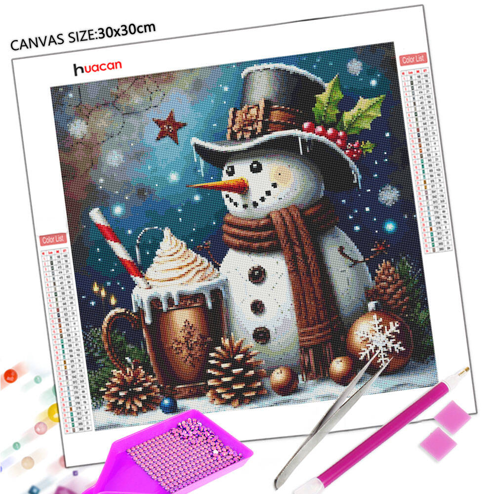 Huacan DIY 5D ダイヤモンド塗装雪だるまクリスマ - Embroidery Cream のレビューと価格