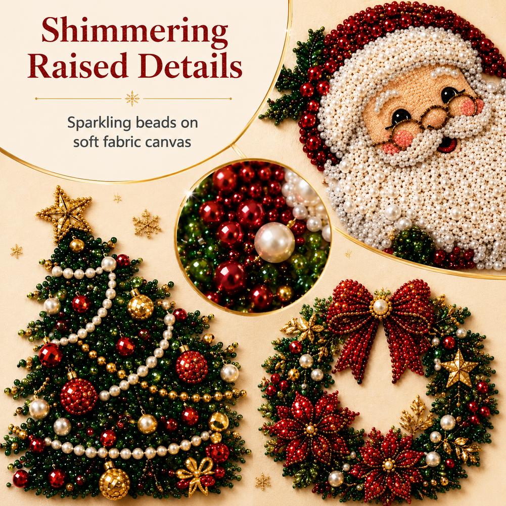 クリスマス サンタクロース パールアート DIYキット 額入 - Embroidery Art のレビューと価格