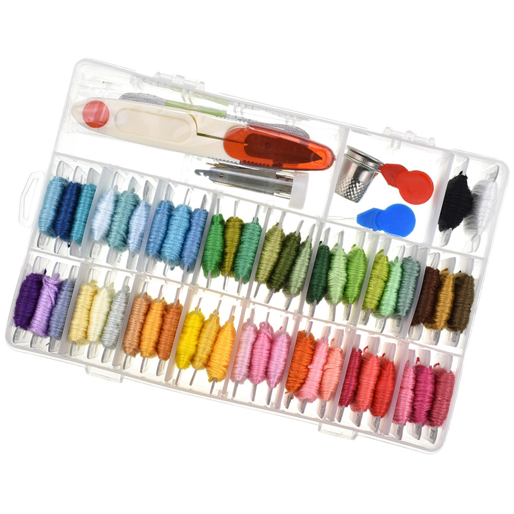 50種類の刺繍キット用品 初心者向けキット 柄付き 初心者向 - Embroidery Stitch のレビューと価格