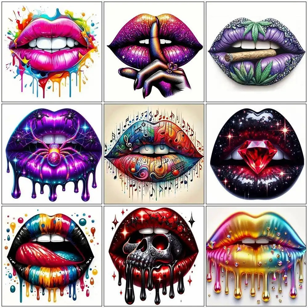 ダイヤモンドペインティング 口唇 フルスクエア ラウンドドリ - Embroidery Lips のレビューと価格