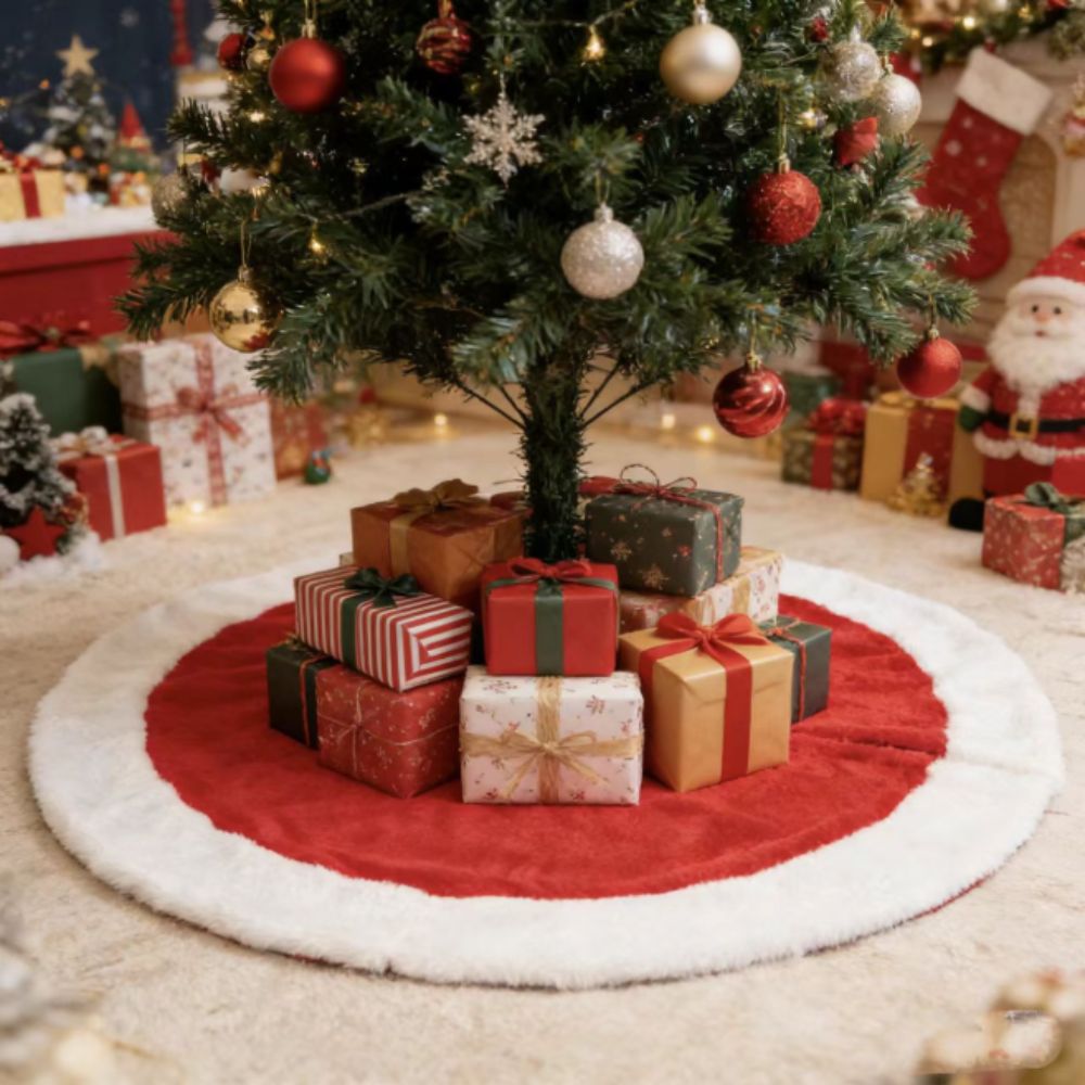 クリスマスアクセサリー クリスマスツリースカート フェイクフ - Embroidery Xmas Tree のレビューと価格