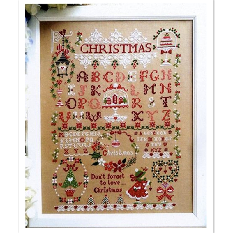 女の子のための刺繍されたリネンの刺繍キャンバスキット,クリス - Embroidery Xmas Kits のレビューと価格