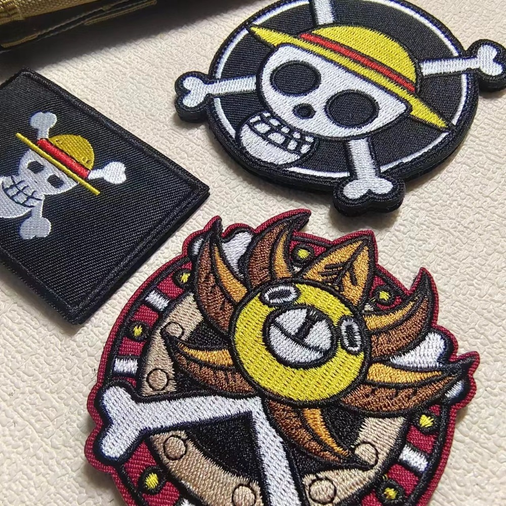 ワンピースバッジ漫画スリーブパッチ刺繍ベルクロパッチルフィ服 - Embroidery Patches のレビューと価格