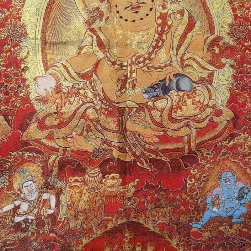 チベット仏教 黄色の富の神像 タンカ刺繍装飾 壁掛け絵画 仏 - Embroidery Yellow のレビューと価格