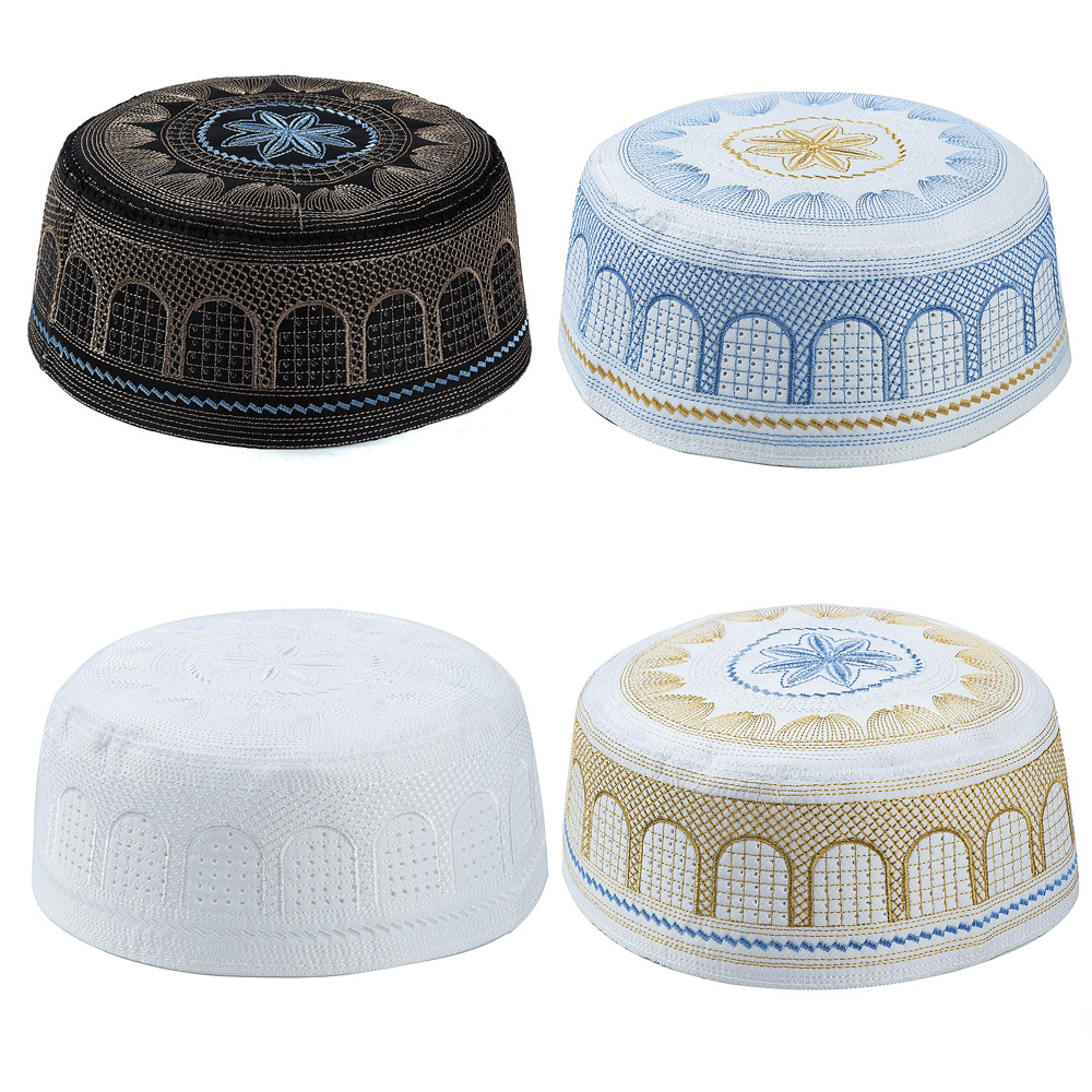 2024 刺繍ホイイスラム男性帽子イスラム教徒礼拝帽子サウジ - Embroidery Hat Machine のレビューと価格