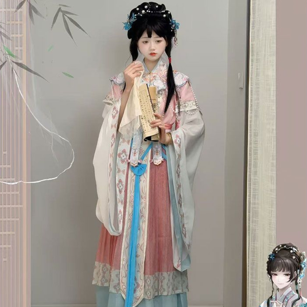 華白の林黛玉コスプレ衣装は、雲の肩帯を備えた古代風の妖精のよ - Embroidery Style のレビューと価格