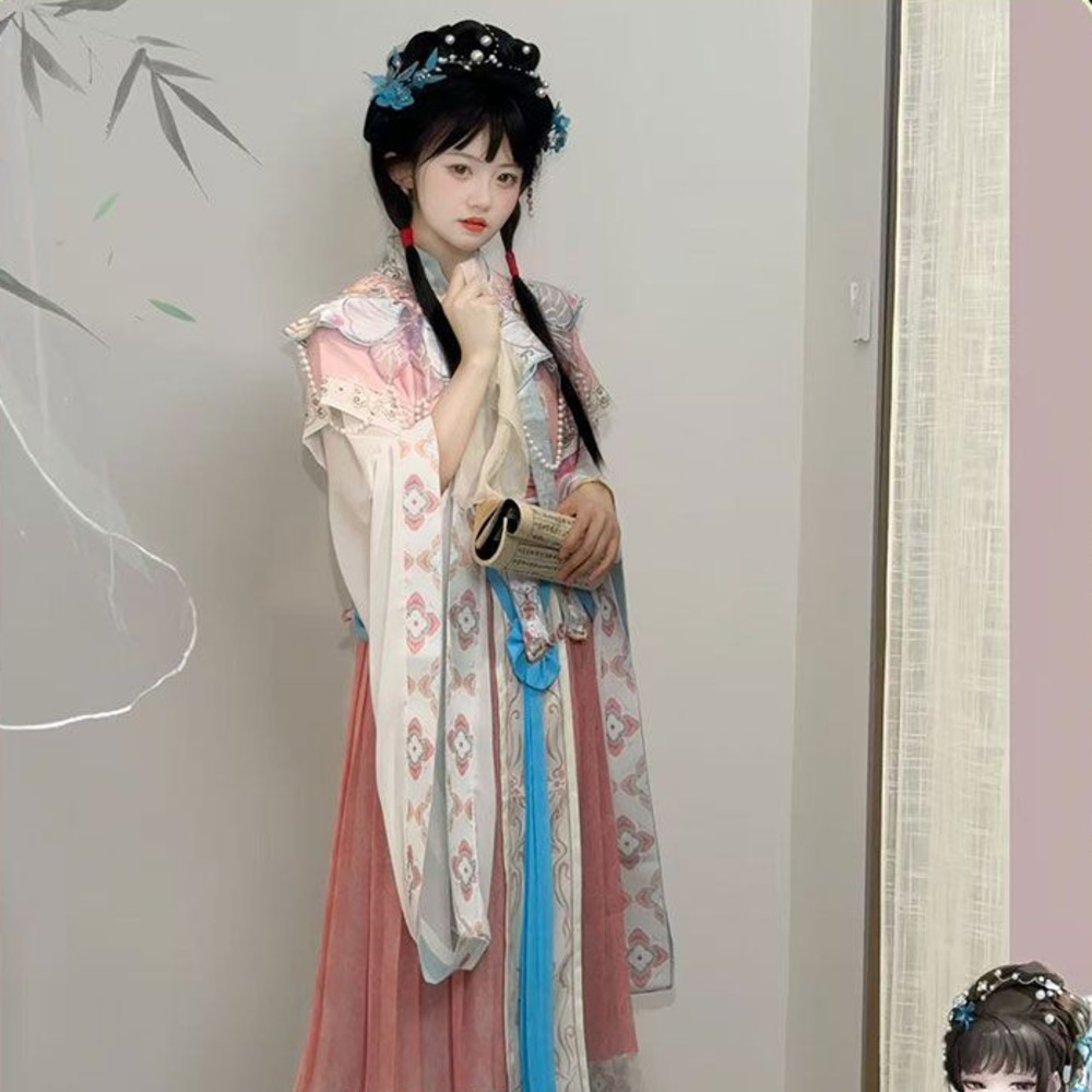 華白の林黛玉コスプレ衣装は、雲の肩帯を備えた古代風の妖精のよ - Embroidery Style のレビューと価格