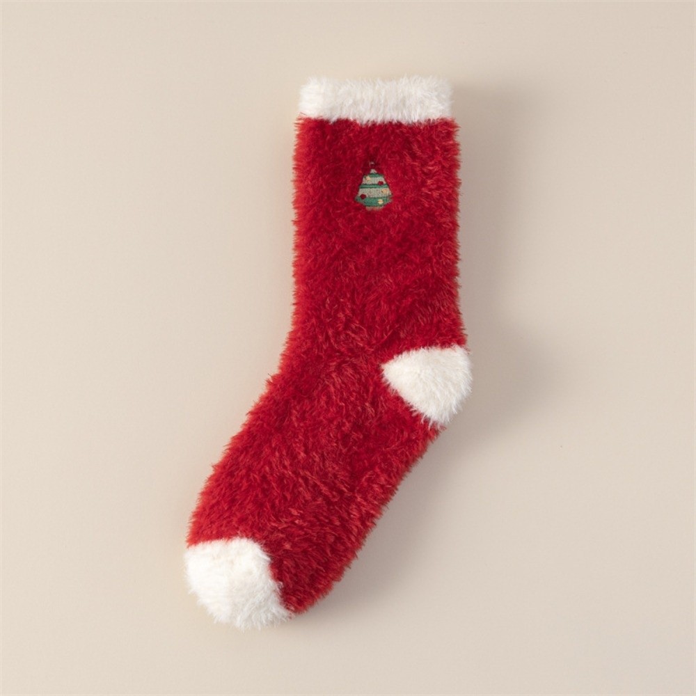 クリスマスツリー柄クリスマス厚手サーマルソックス、クリスマス - Embroidery Xmas Tree のレビューと価格