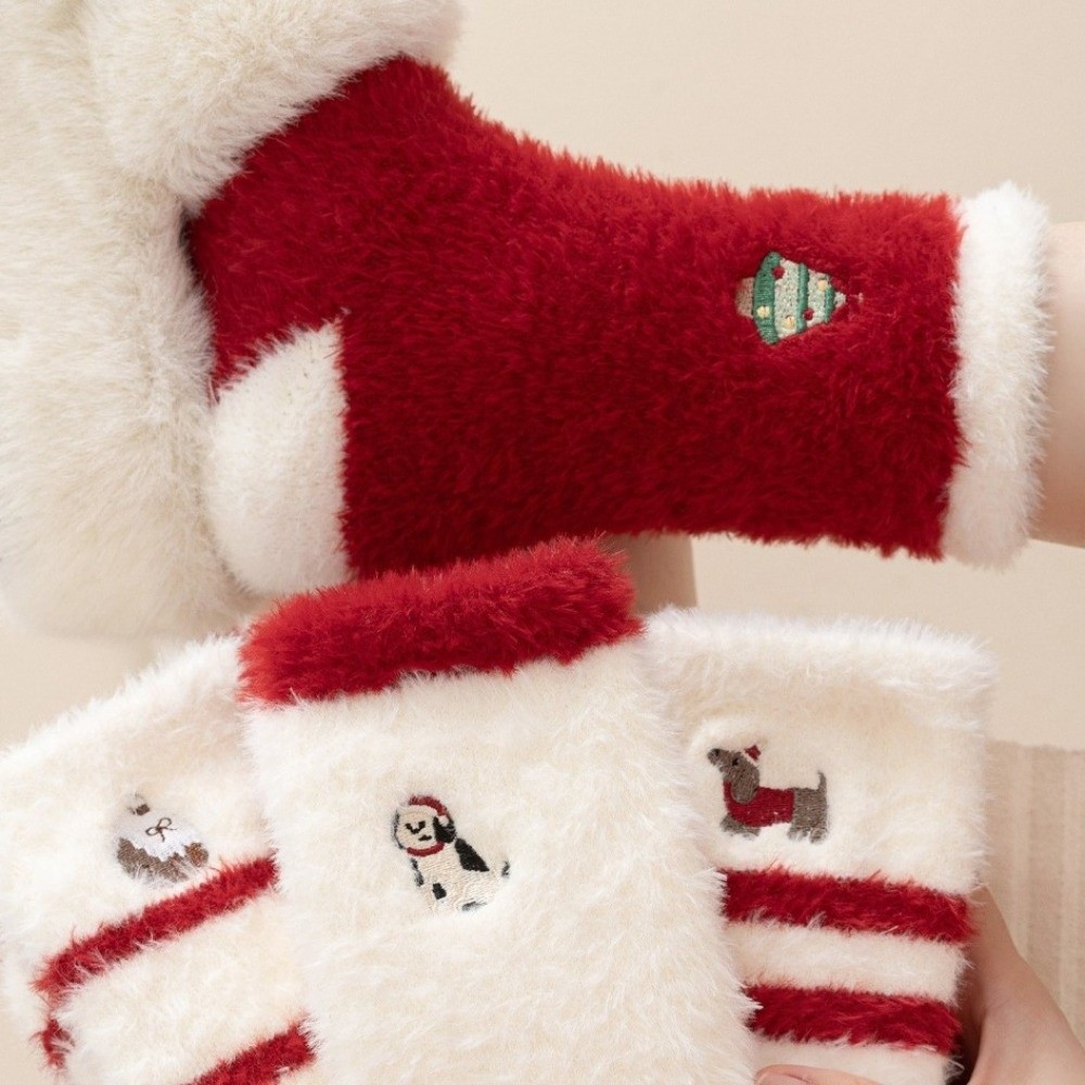 クリスマスツリー柄クリスマス厚手サーマルソックス、クリスマス - Embroidery Xmas Tree のレビューと価格