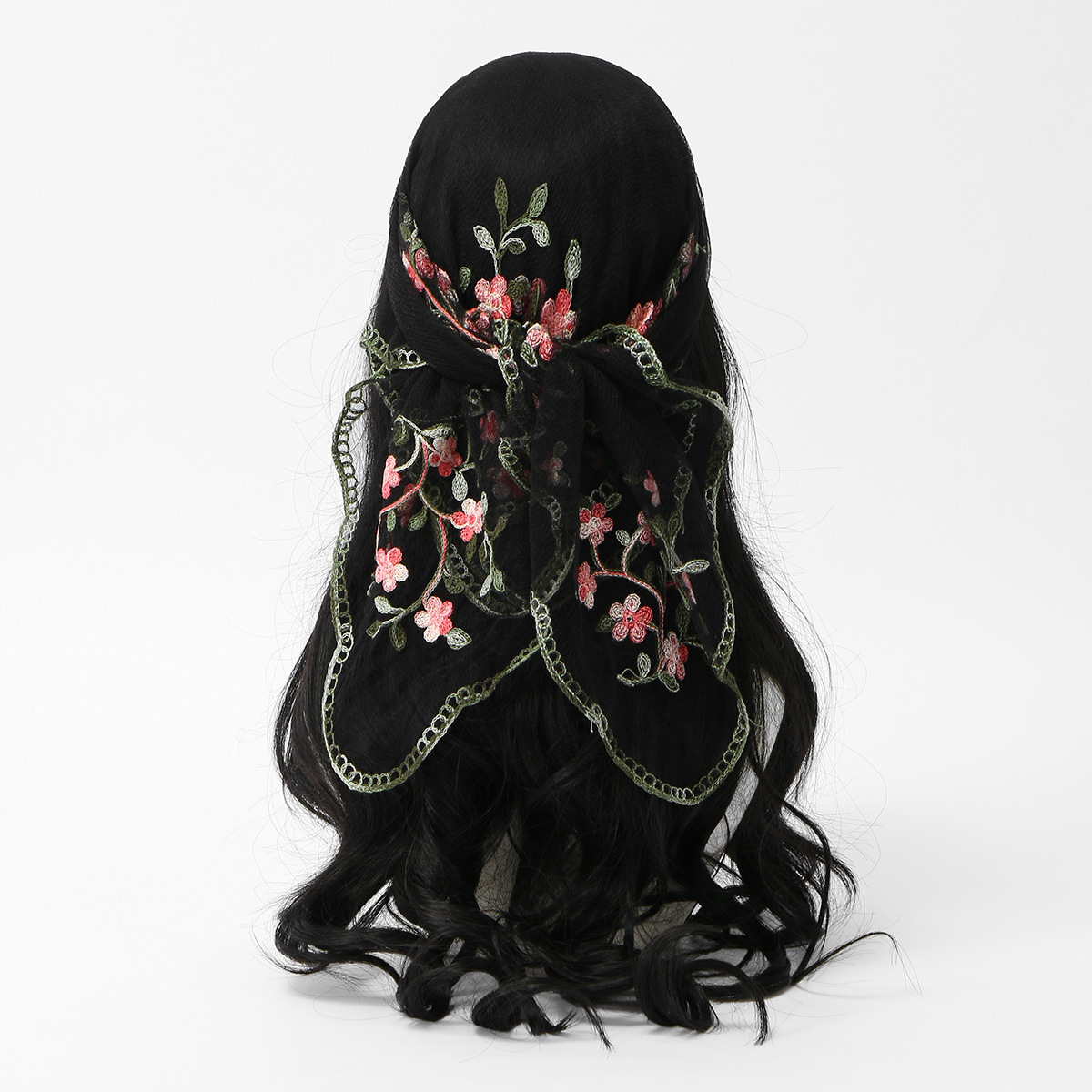 スクエアスカーフ 梅の花刺繍メッシュ レトロレーストリムショ - Embroidery Zara のレビューと価格