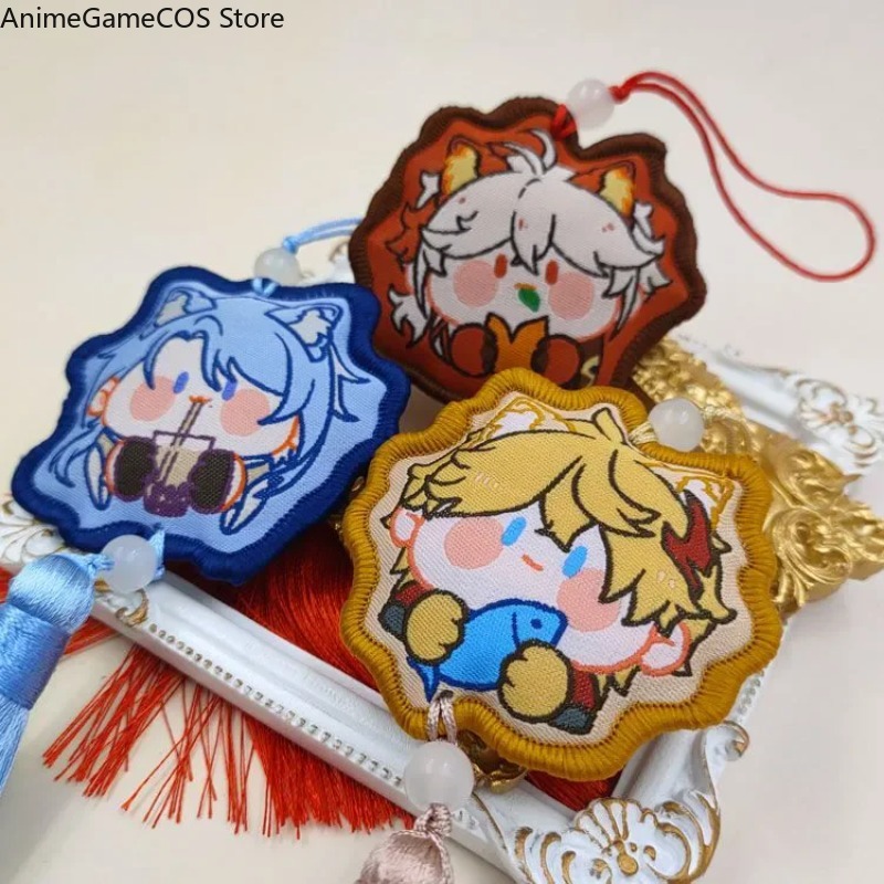 アニメ原神タルターリア・カズハ・シャオコスプレフィギュア香り - Embroidery Xmas Ornaments のレビューと価格
