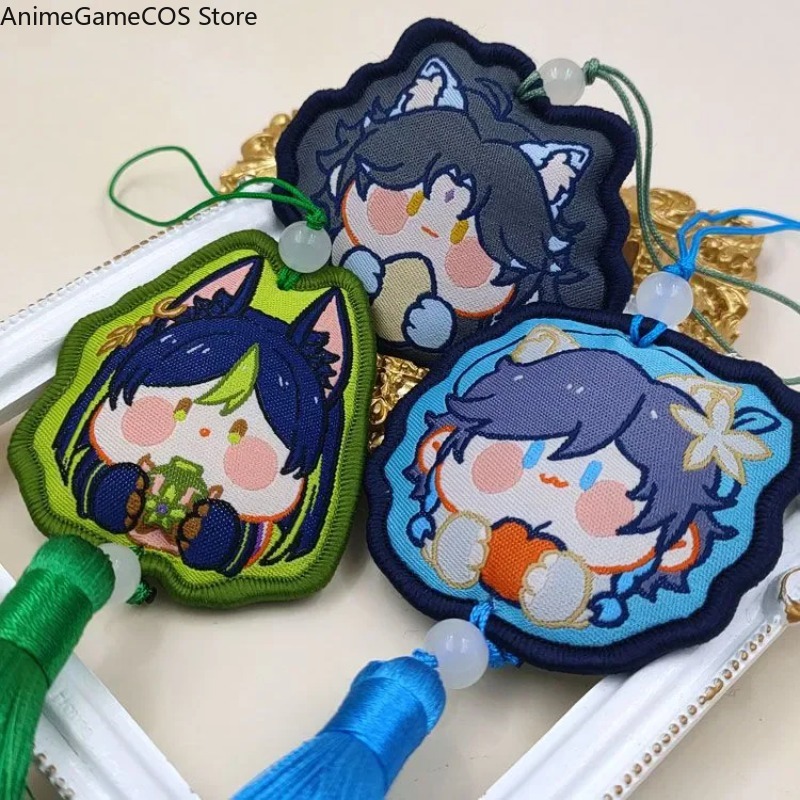 アニメ原神タルターリア・カズハ・シャオコスプレフィギュア香り - Embroidery Xmas Ornaments のレビューと価格