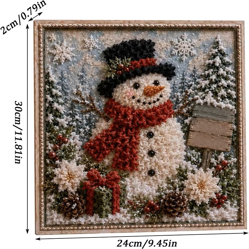 クリスマス3Dファブリックポケアートキット 雪だるま サンタ - Embroidery Xmas Kits のレビューと価格