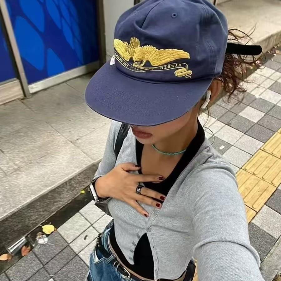 レトロアメリカン刺繍入りヘビーウェイトソフトトップフラットブ - Embroidery Hat Machine のレビューと価格