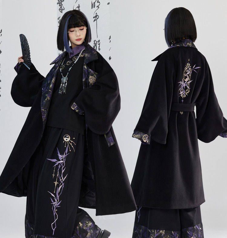 新しい中国風国風重工業刺繍織りゴールドウール生地コートフィエ - Embroidery Style のレビューと価格
