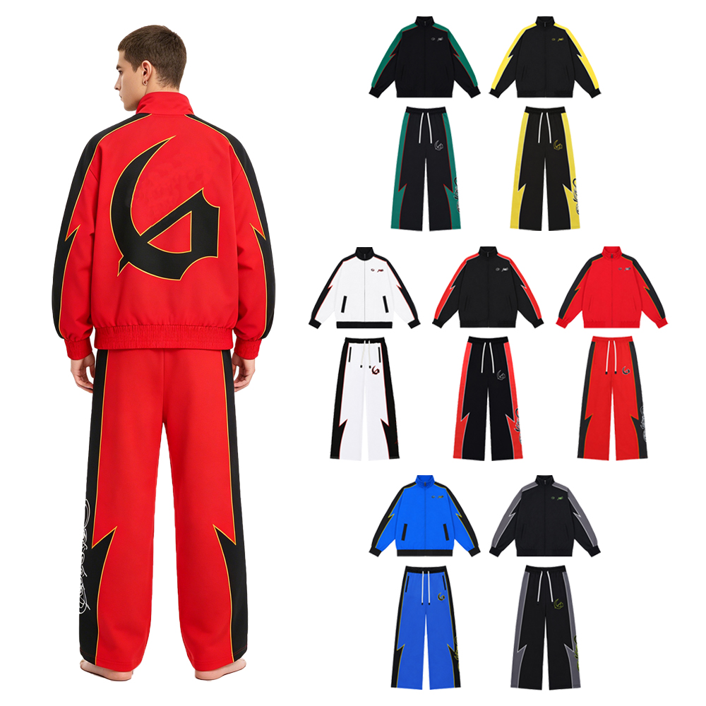 Y2k ストリートウェア メンズ セット ツーピース ジッパ - Embroidery Style のレビューと価格