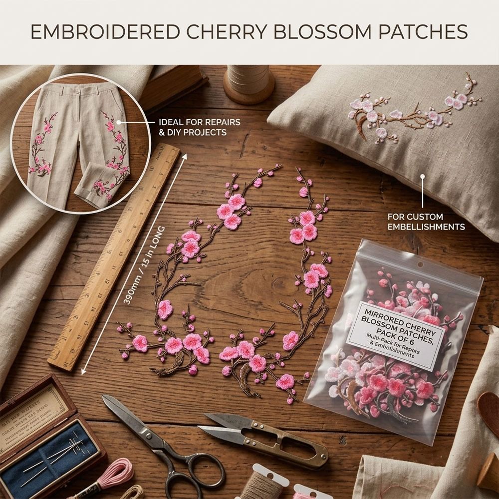 DIY桜の花アイロン接着パッチ アイロン接着＆縫い付け ホッ - Embroidery Patches のレビューと価格