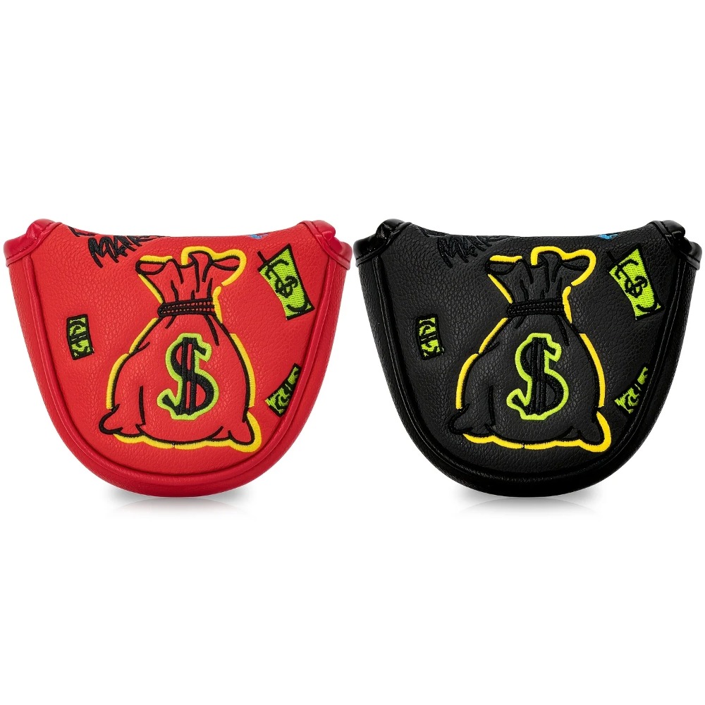 ゴルフパターカバー |   半円形PUクラブヘッドカバー、プ - Embroidery Red のレビューと価格