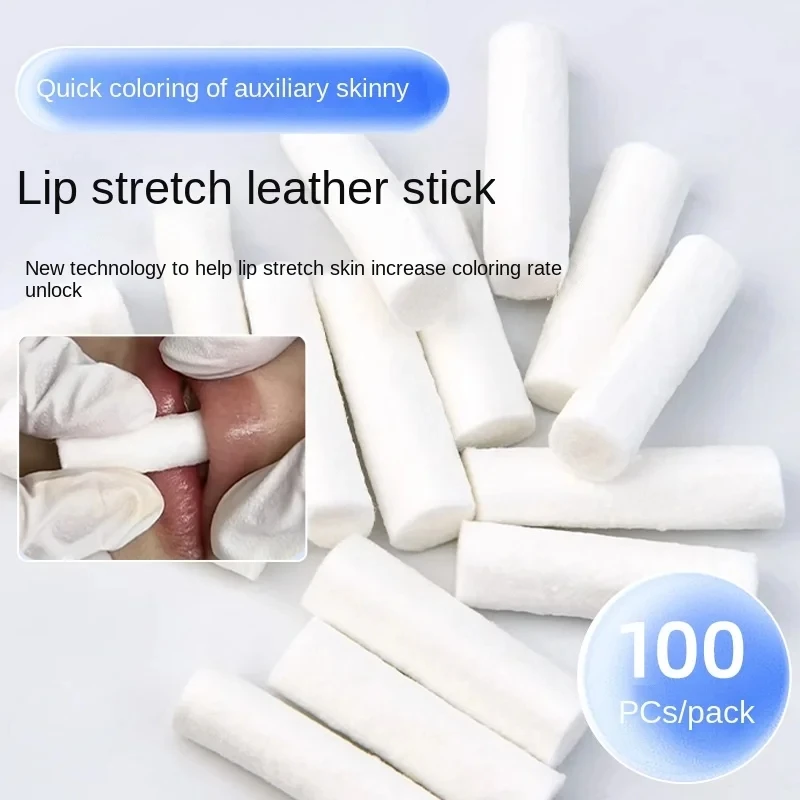 100 個使い捨てリップタトゥースキンストレッチ綿スティック - Embroidery Lips のレビューと価格
