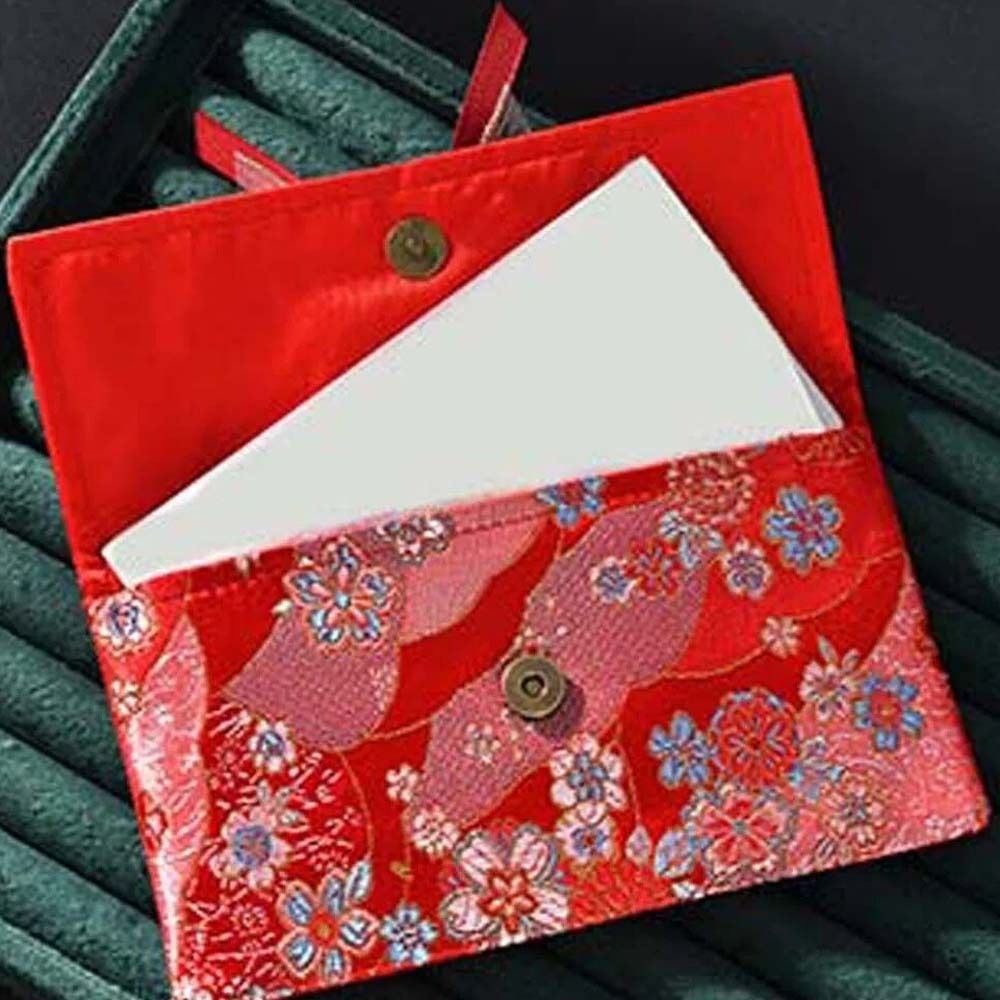 新年の祝福の言葉入り紅封筒、春節の刺繍入り布製タッセル、20 - Embroidery Red のレビューと価格