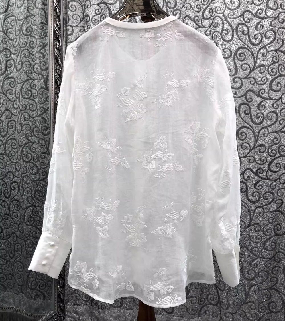最高品質の新しいファッションスタイルブラウス2026春女性用 - Embroidery Yellow のレビューと価格