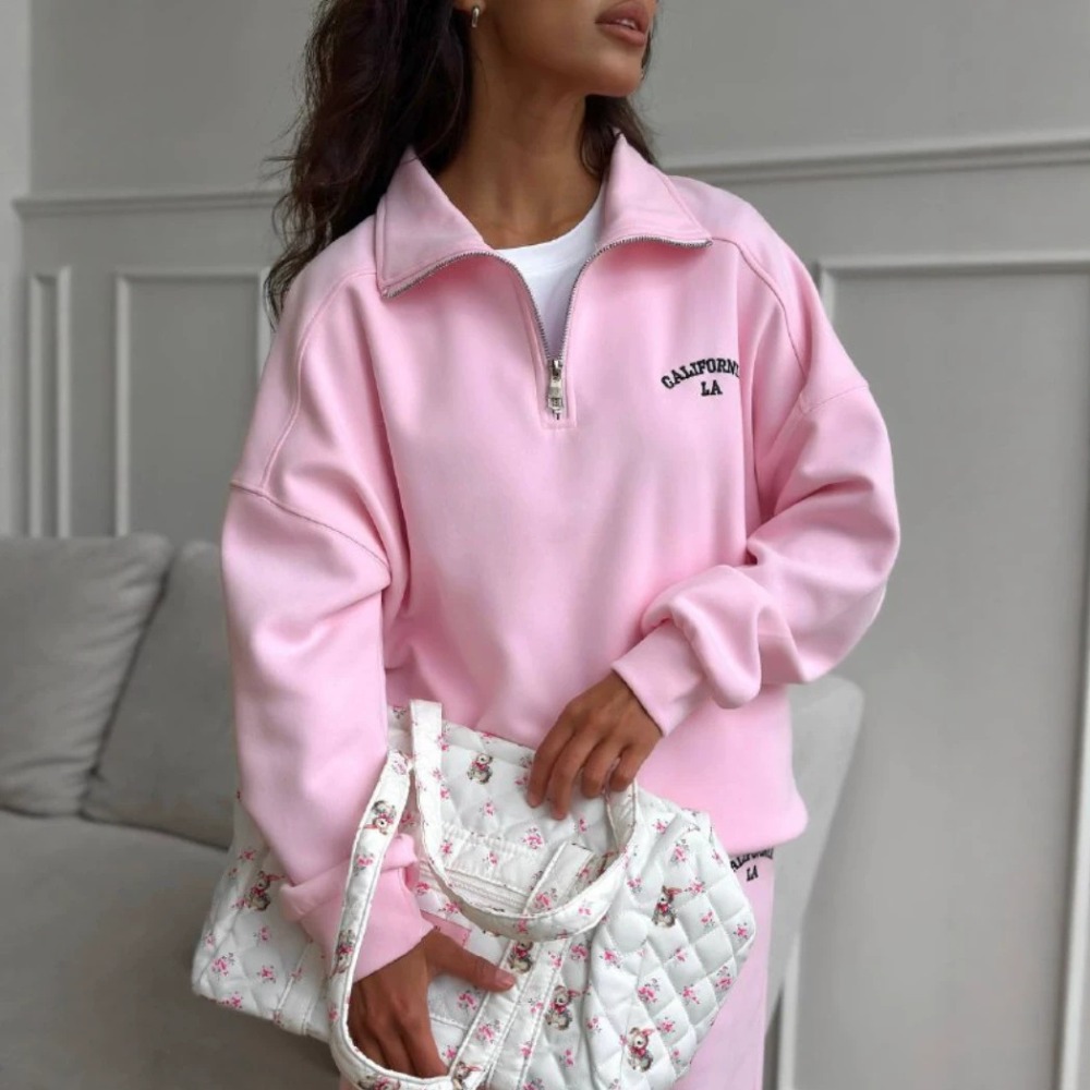 スポーツスタイルのレター刺繍入りフーディーとストレートパンツ - Embroidery Style のレビューと価格