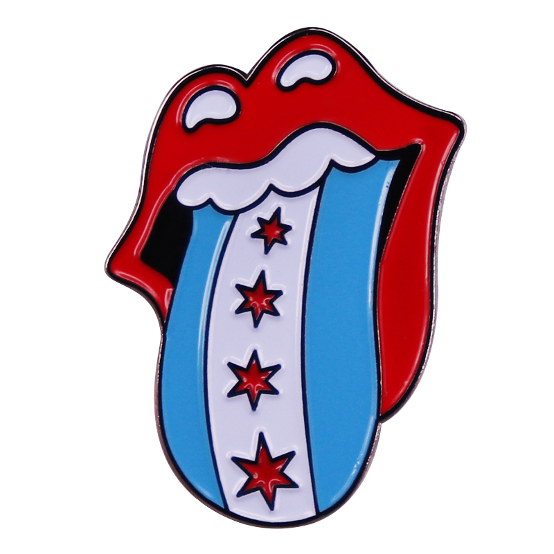 Chicago-エナメルピン,音楽唇,バッジ,装飾ジュエリー - Embroidery Lips のレビューと価格