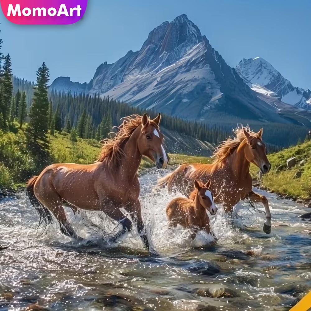 Momoart 5D DIY 馬ダイヤモンド絵画動物アクリル - Embroidery Horse のレビューと価格